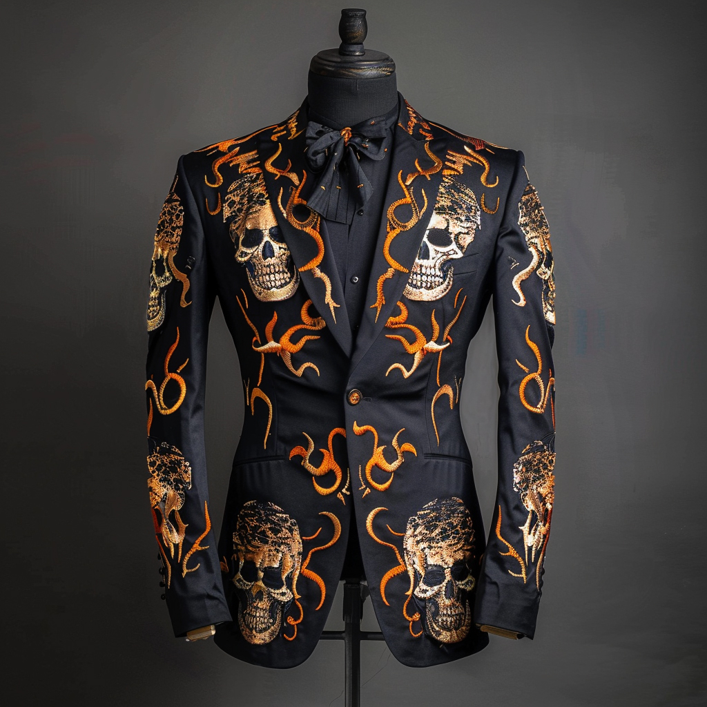 TomsloverMen's Halloween Casual Blazer Jacket Blazer Regular Fit  Single Breasted One-button 