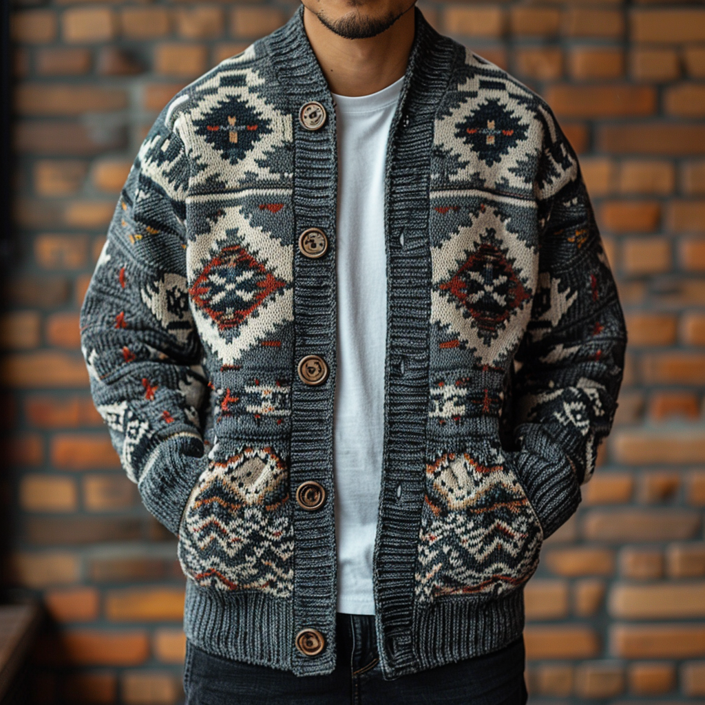 Men's Business Cardigan Sweater Cardigan Button Sweater