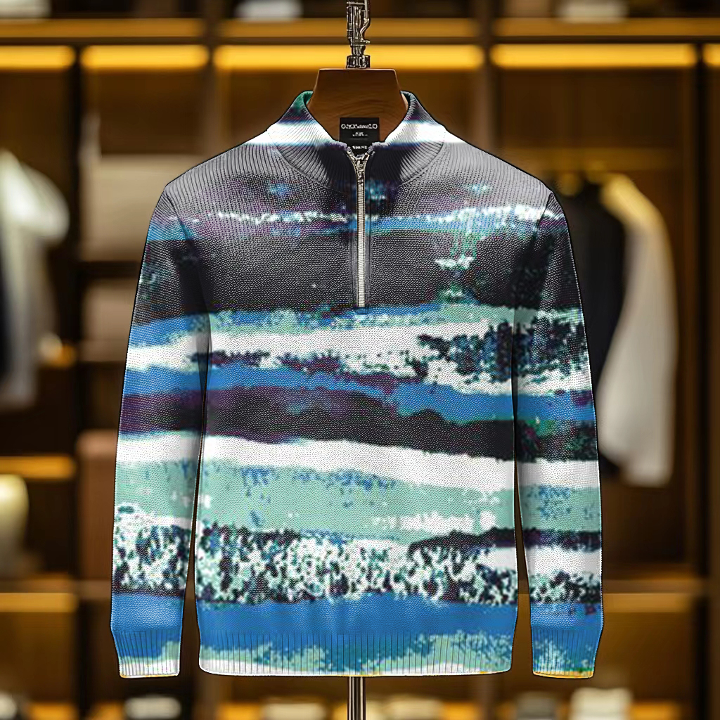 Men's casual half-zip Long sleeve sweatshirt sweater