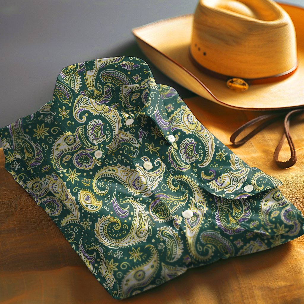 TomsloverPaisley shirt men's casual regular style
