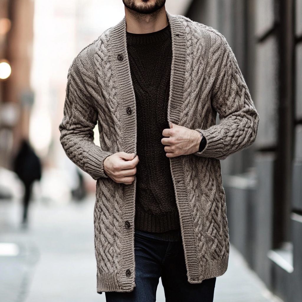 Men's Business Cardigan Sweater Cardigan