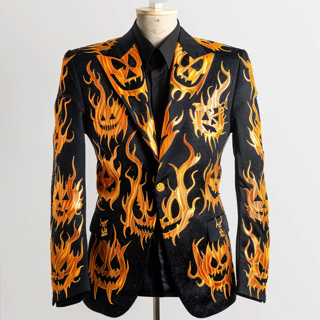 TomsloverMen's Halloween Casual Blazer Jacket Blazer Regular Fit  Single Breasted One-button 