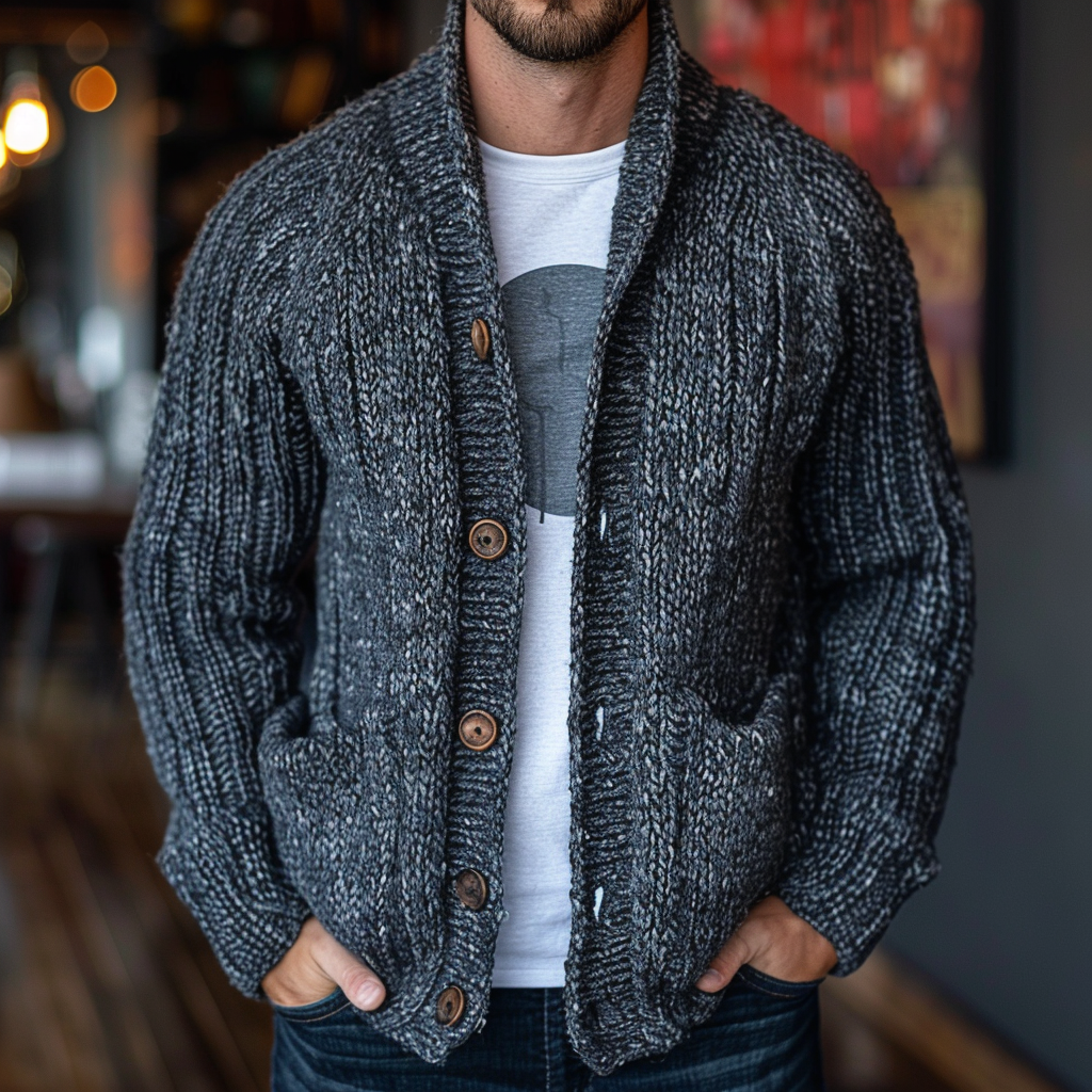 Men's Business Cardigan Sweater Cardigan Button Sweater