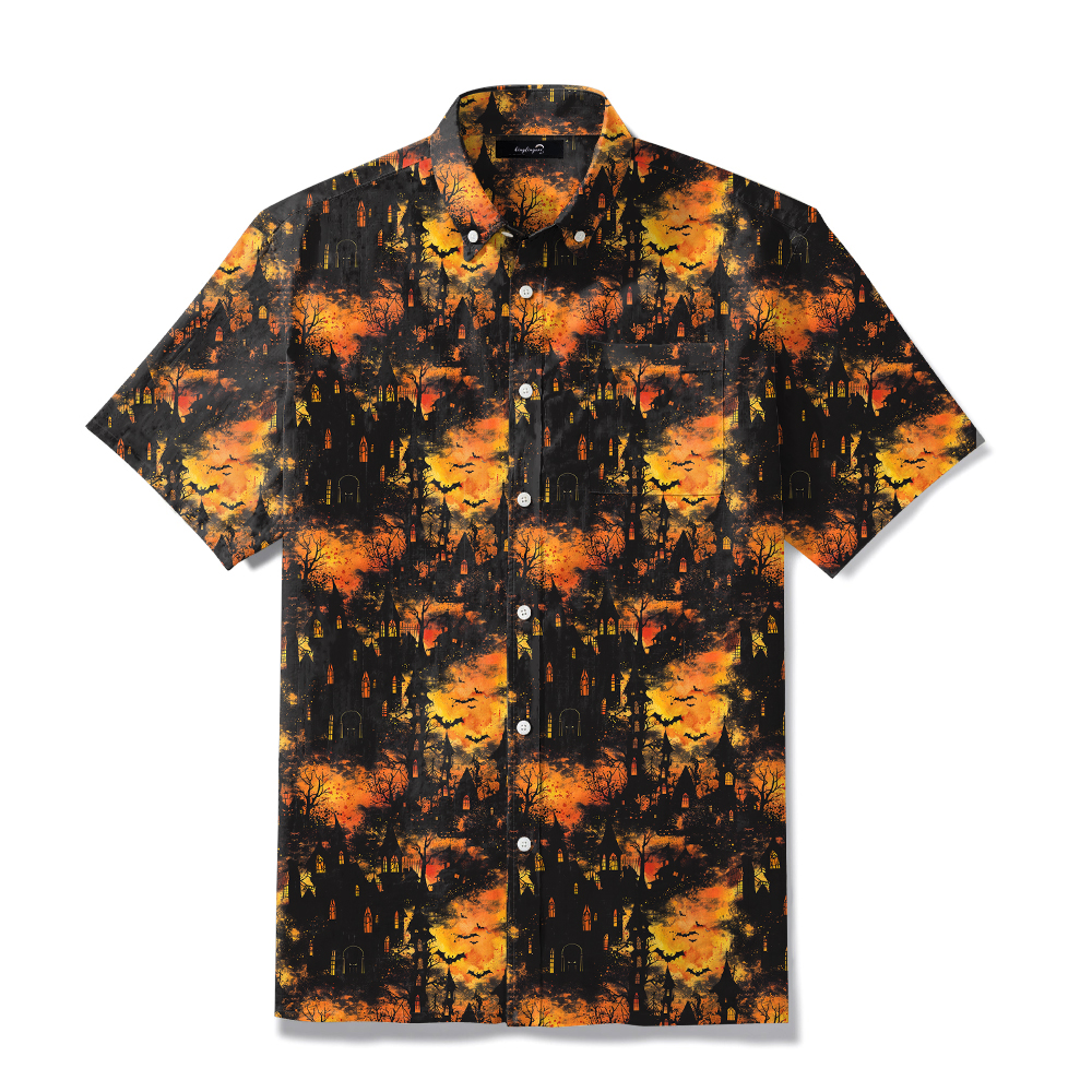 TomsloverFashionable and casual Halloween atmosphere printed shirt