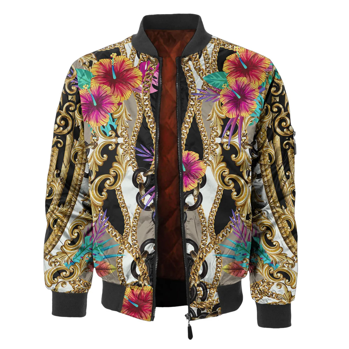 Men's Fashion Printed Zipper Jacket