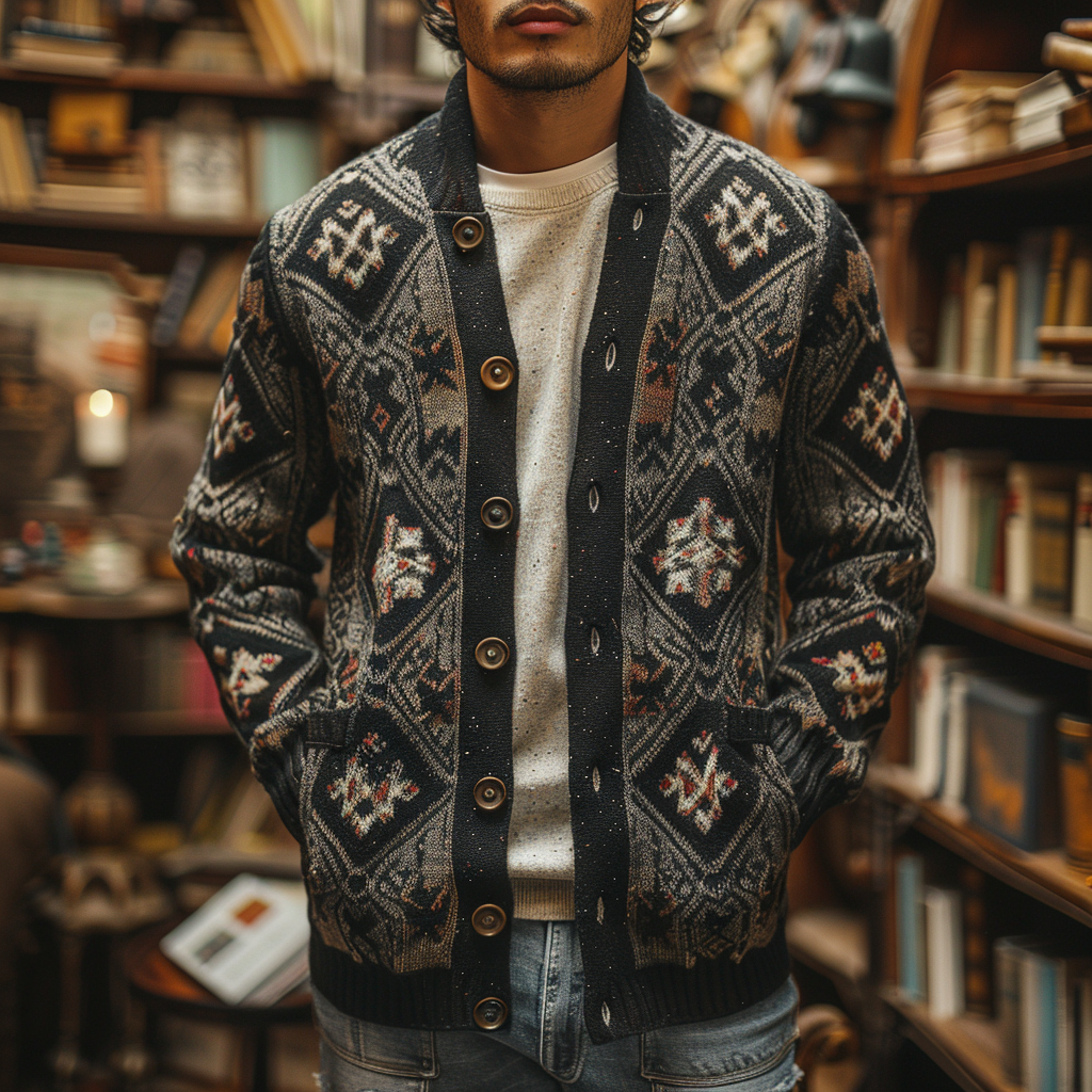 Men's Business Cardigan Sweater Cardigan Button Sweater