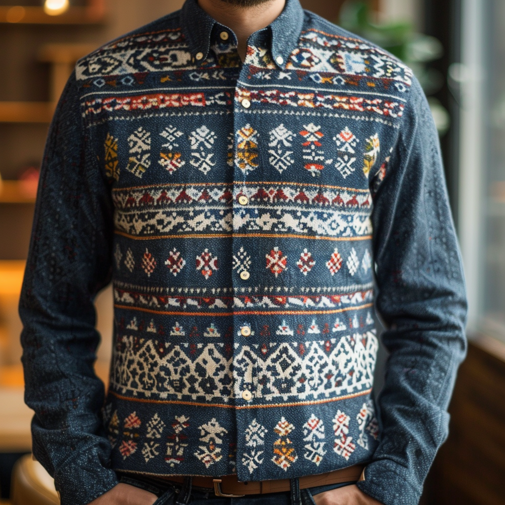 Men's Printed Shirt Woven Pattern