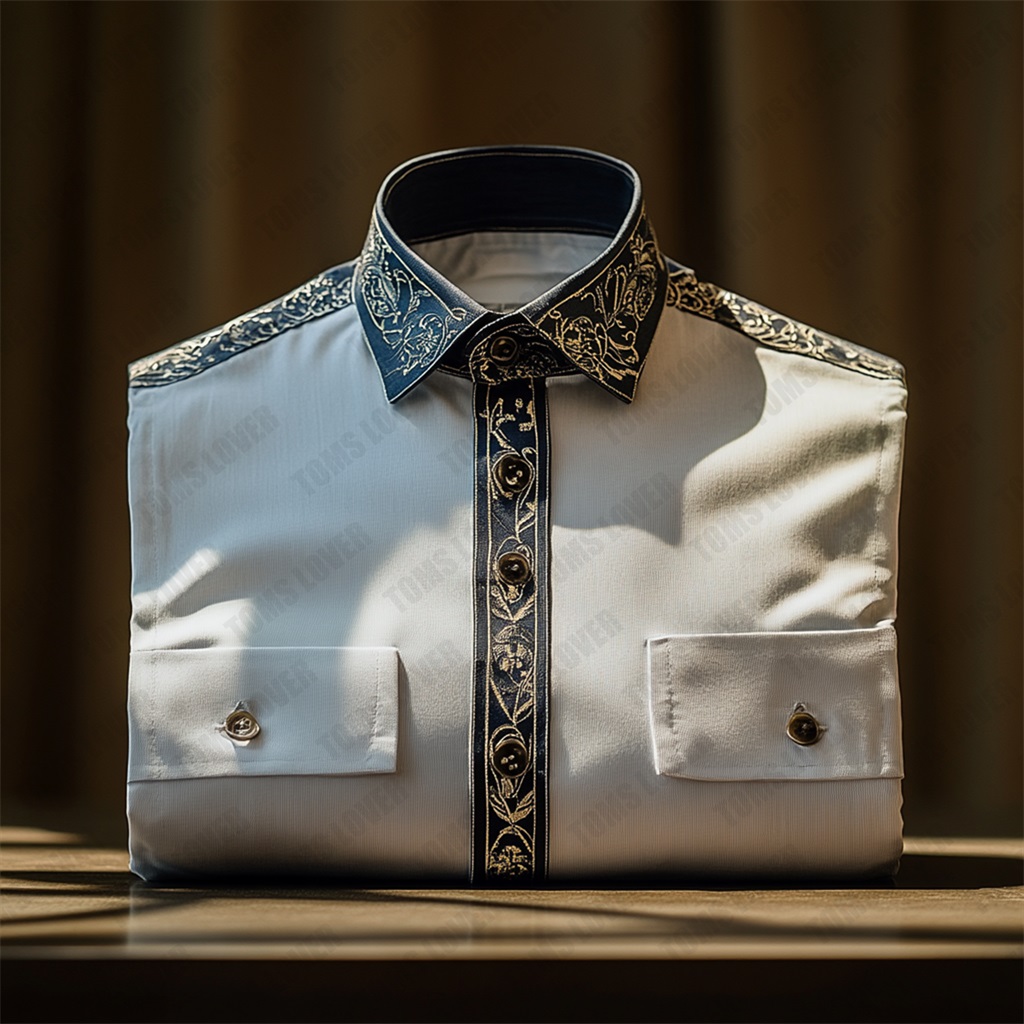 Business Elegant Baroque Shirt Wedding Shirt Men's Shirt
