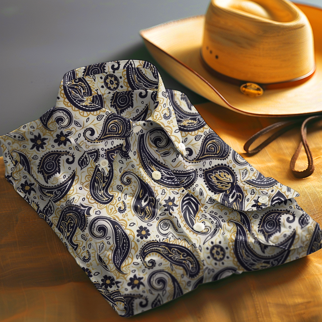 TomsloverPaisley shirt men's casual regular style