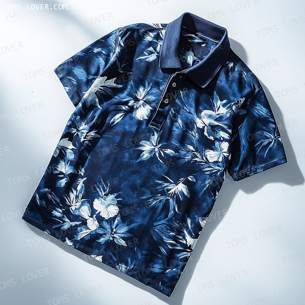 Floral botanical print polo shirt Men's polo shirt