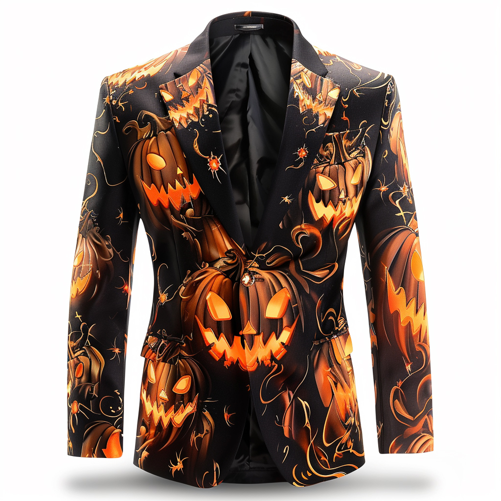 TomsloverMen's Halloween Casual Blazer Jacket Blazer Regular Fit  Single Breasted One-button 