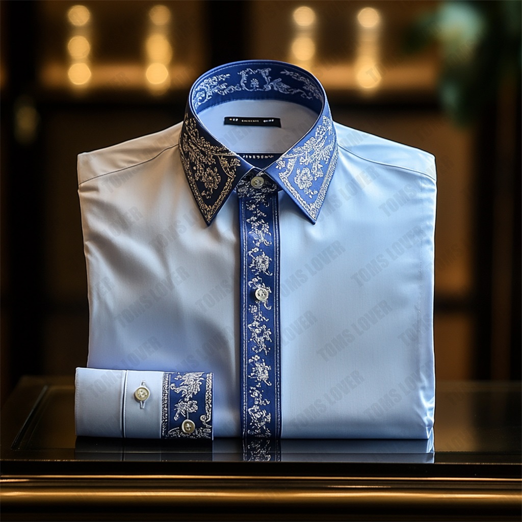 Business Elegant Baroque Shirt Wedding Shirt Men's Shirt