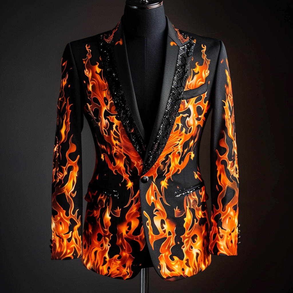 TomsloverMen's Halloween Casual Blazer Jacket Blazer Regular Fit  Single Breasted One-button 