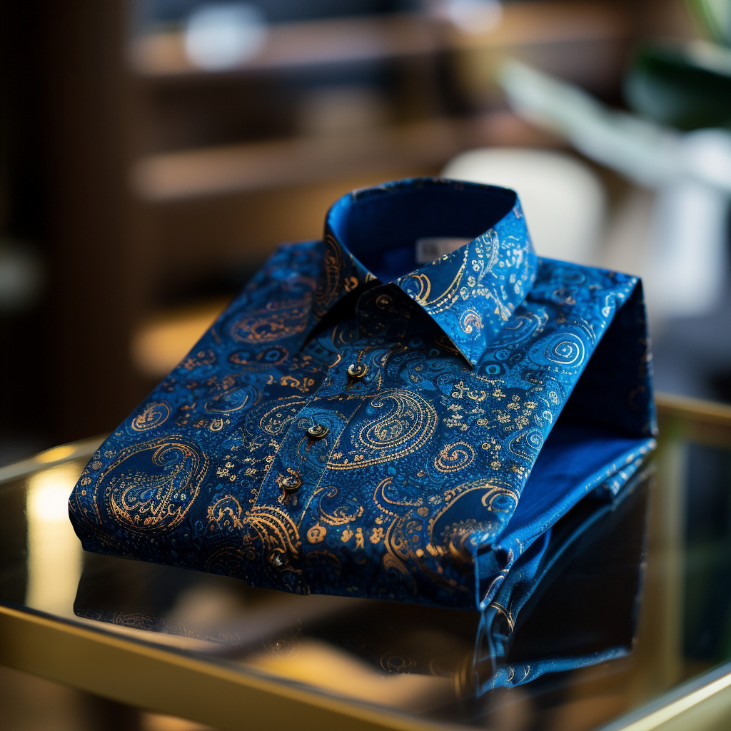 Bold Vintage Design Men's Classic Paisley Shirt Long sleeve 