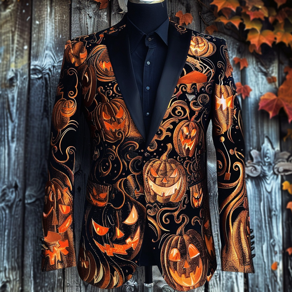 TomsloverMen's Halloween Casual Blazer Jacket Blazer Regular Fit  Single Breasted One-button 