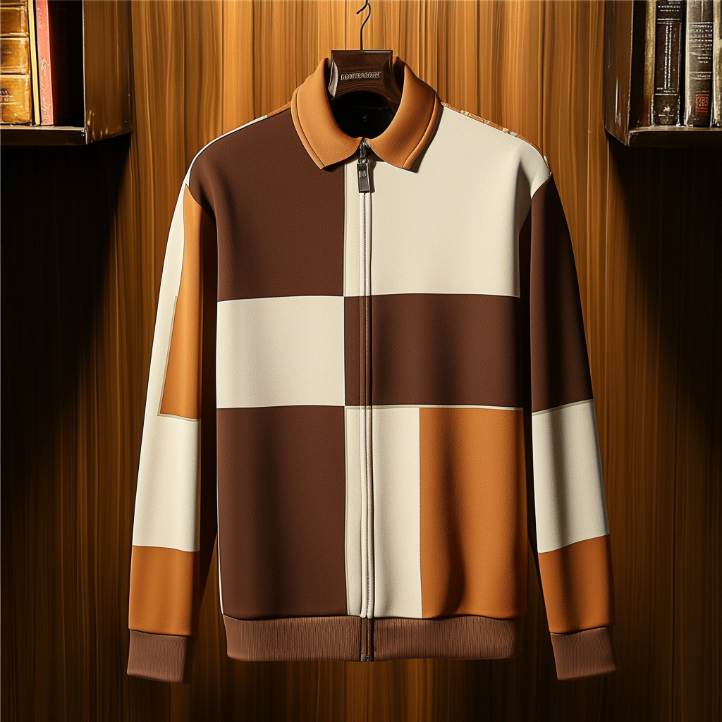 Men's Zipper Printed Jacket Outerwear