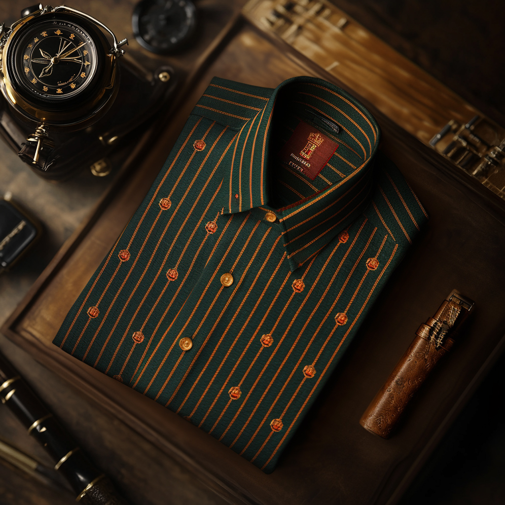 Elegant business casual shirt classical stripe pattern long sleeve