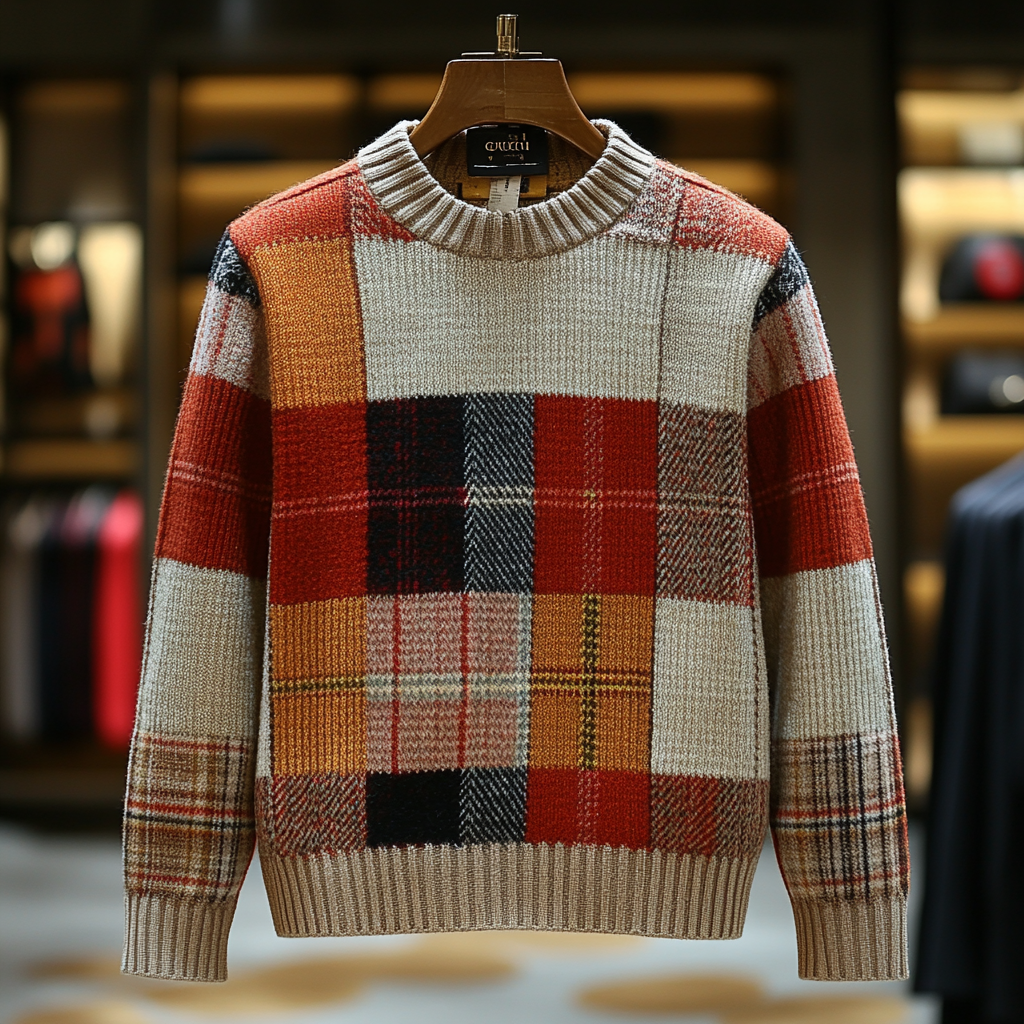 Men's business round neck pullover sweater