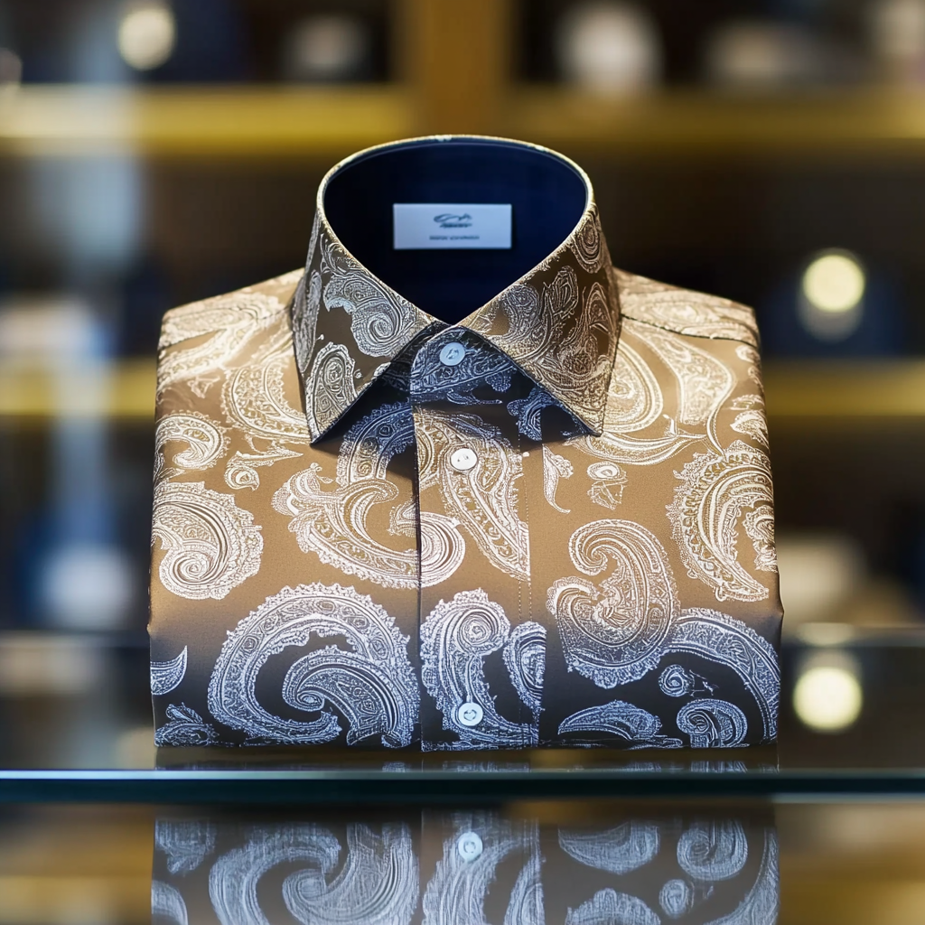 Men's Paisley print long sleeve shirt