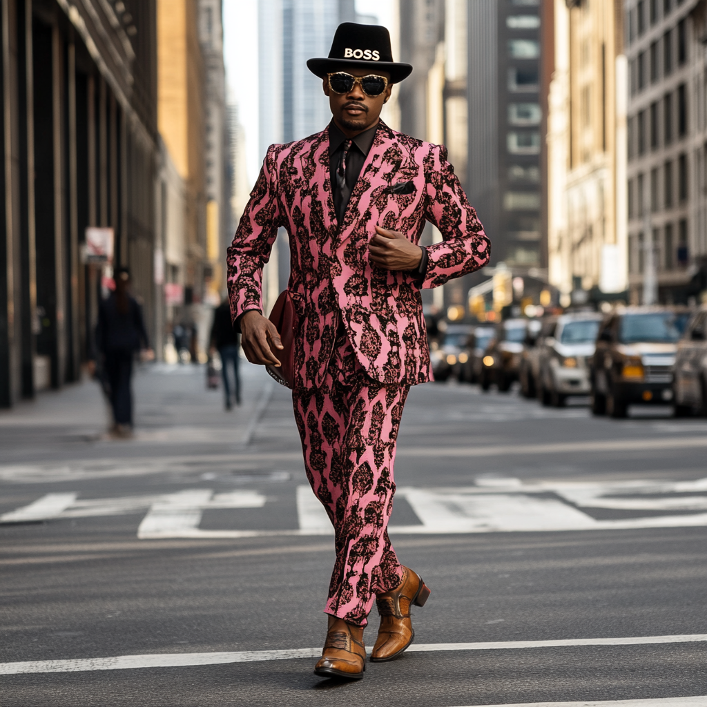 Men's single breasted regular fit suit blazer trousers set