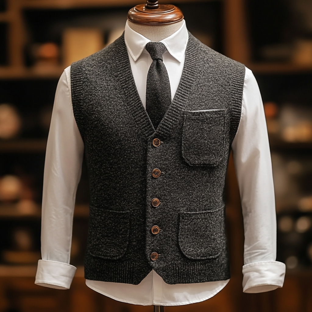 Gentleman's business high quality  wool knitted vest