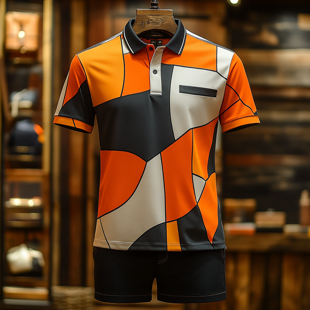 Men's  Print Polo Set Polo Shirt