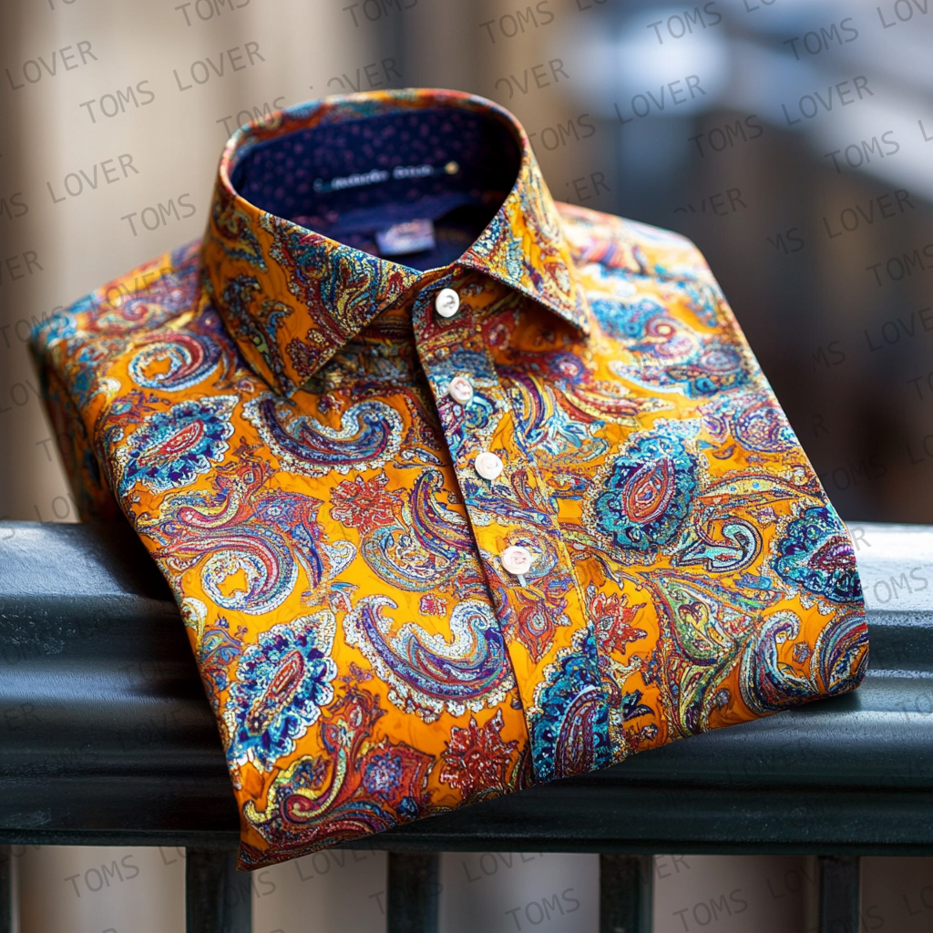 Colorful Paisley design men's shirt