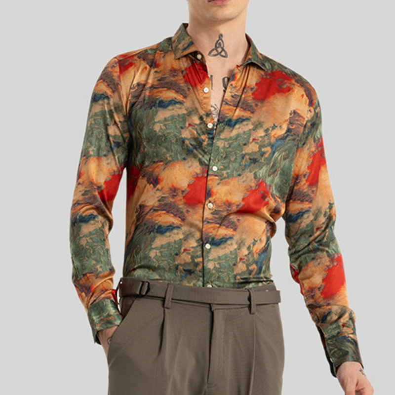 Printed Shirt Men's Long Sleeve Shirts 