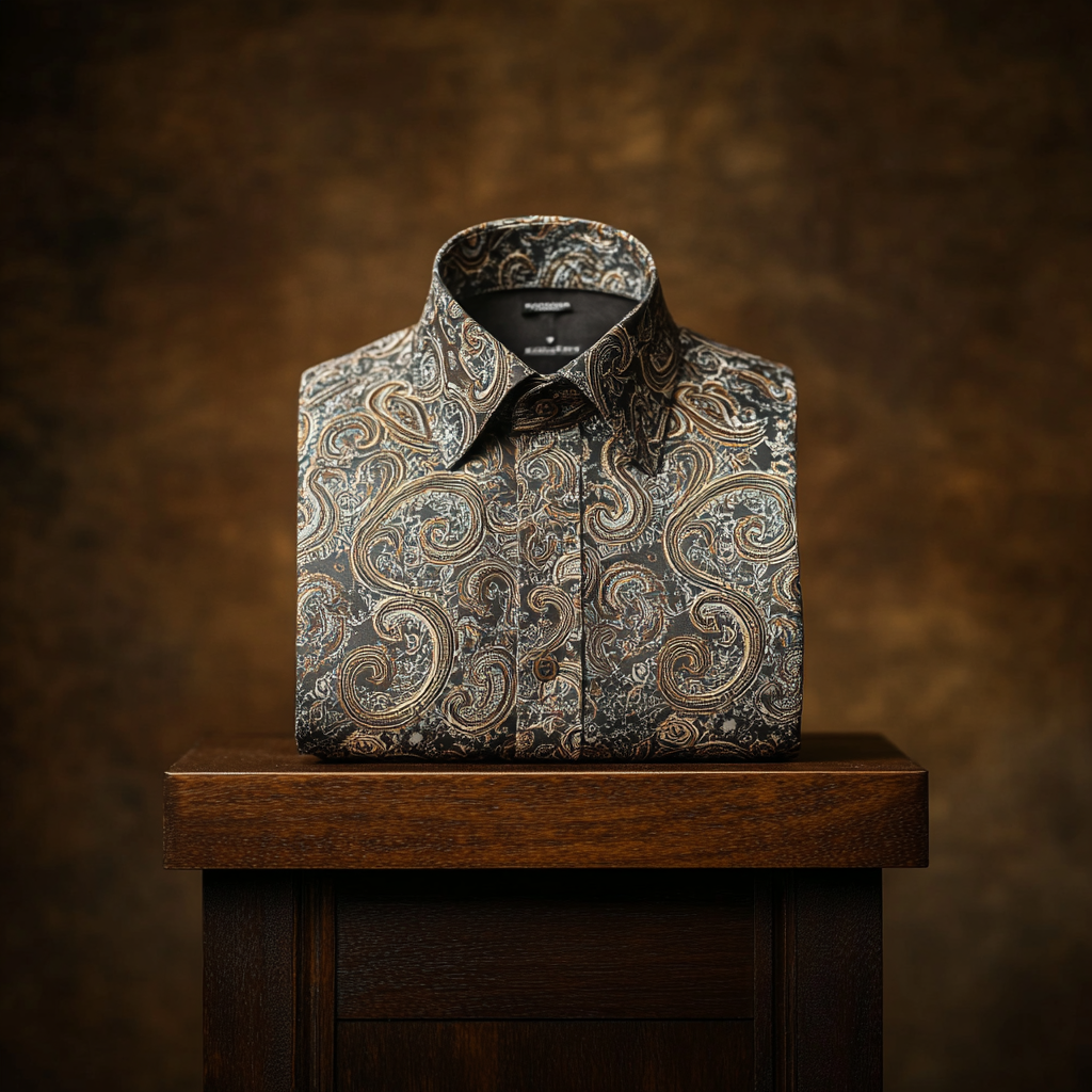 TomsloverElegance Sleek Print  Business Casual Shirt Long Sleeve