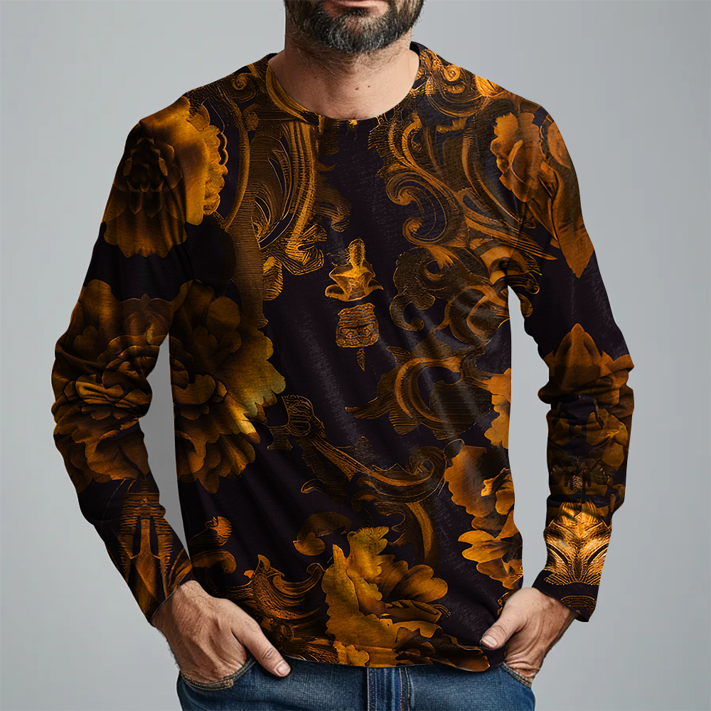TomsloverPrint Pullover Long Sleeve Casual Tee