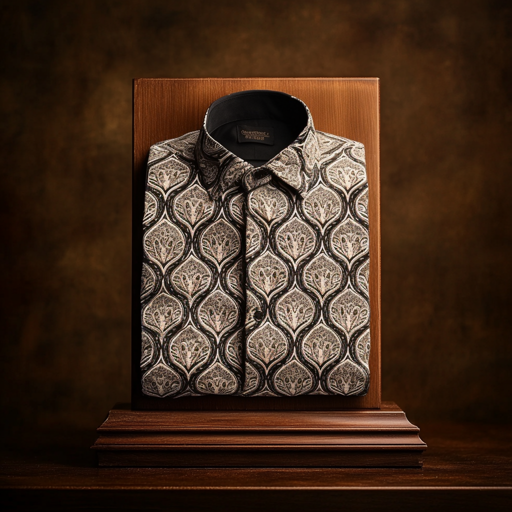 TomsloverElegance Sleek Print  Business Casual Shirt Long Sleeve