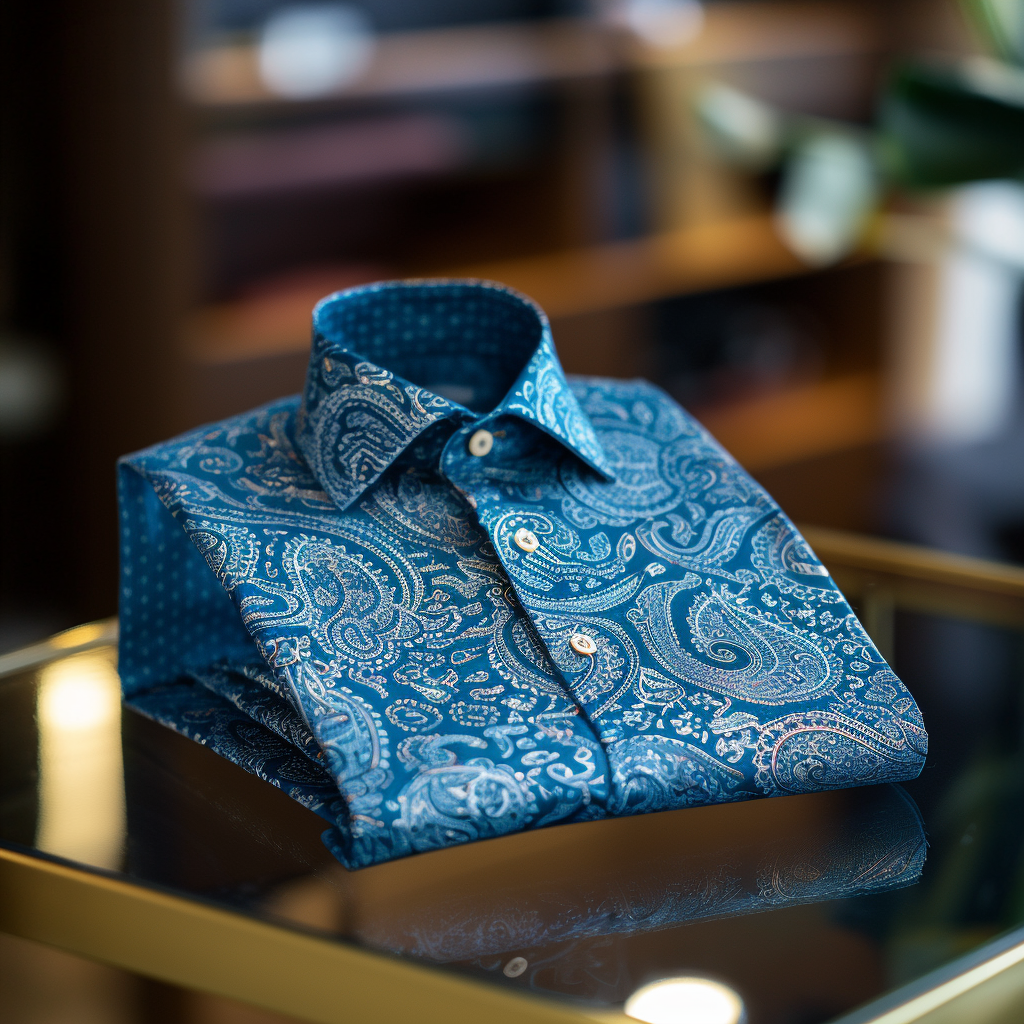 Bold Vintage Design Men's Classic Paisley Shirt Long sleeve 