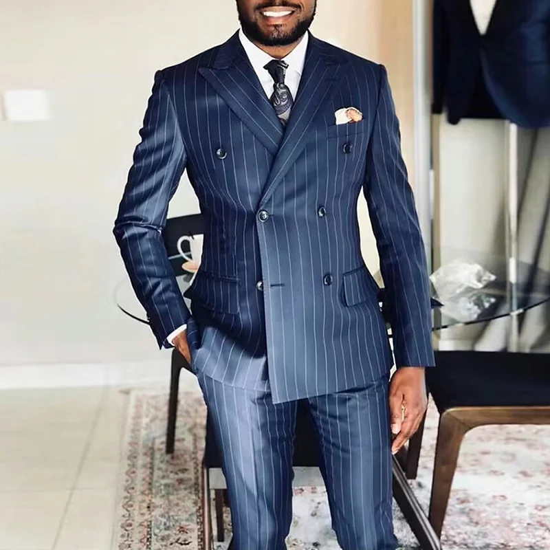 Men's single breasted regular fit suit blazer trousers set