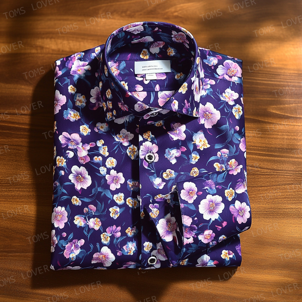 Men's casual Floral watercolor print shirt