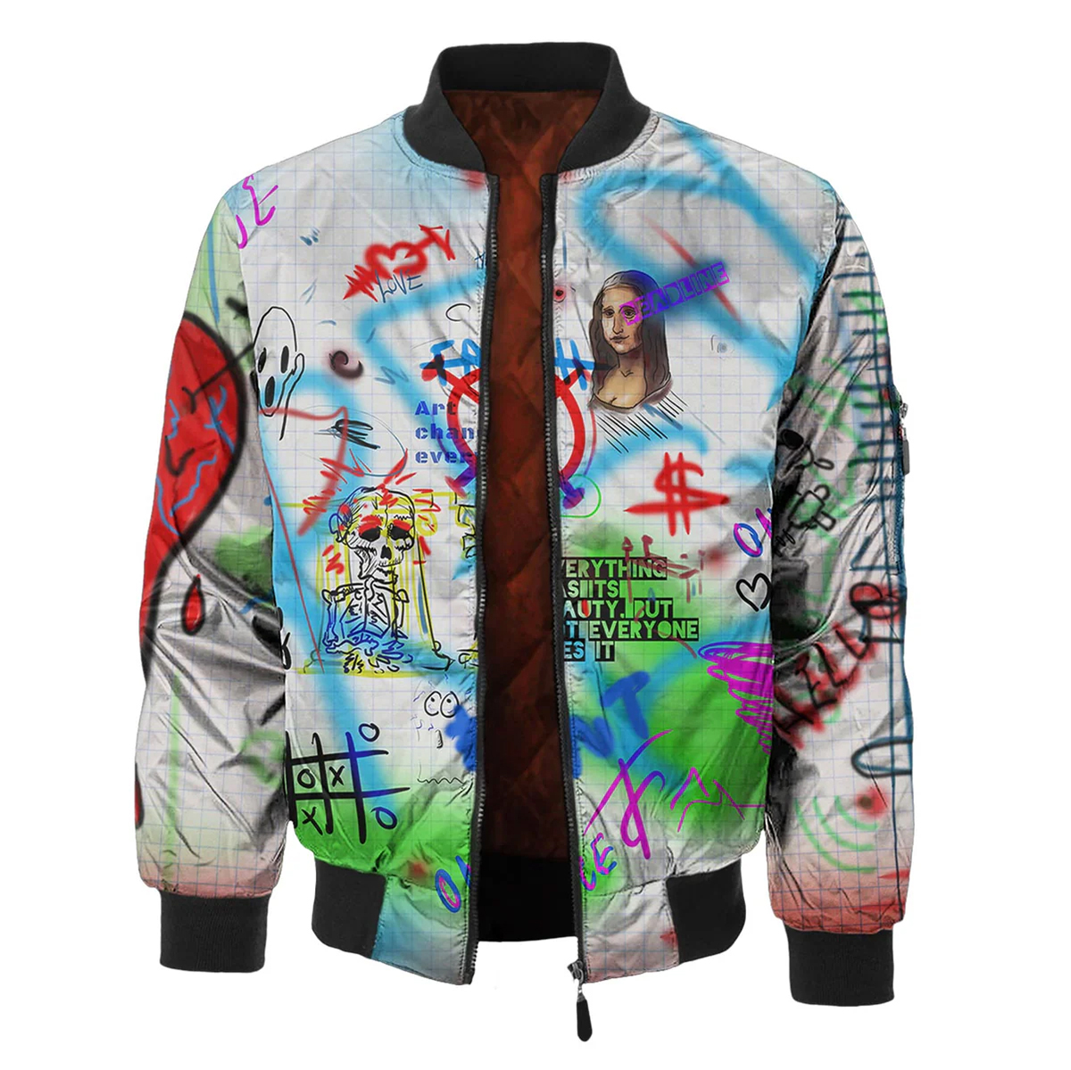 Men's Fashion Printed Zipper Jacket