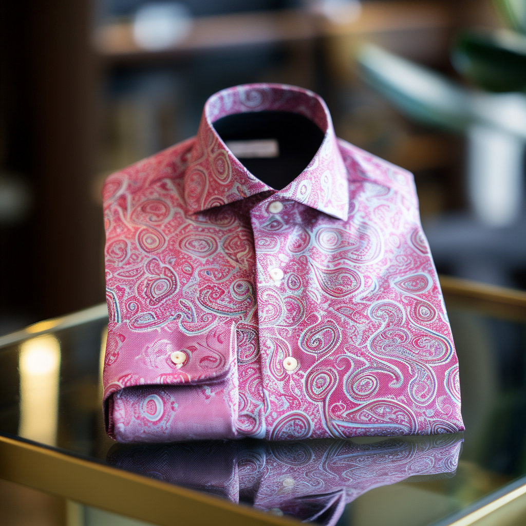 Bold Vintage Design Men's Classic Paisley Shirt Long sleeve 