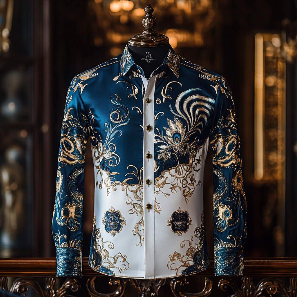 TomsloverBarocco Shirt Men's Long Sleeve Shirts 