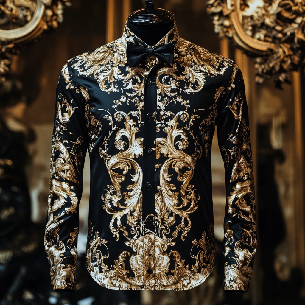 TomsloverBarocco Shirt Men's Long Sleeve Shirts 