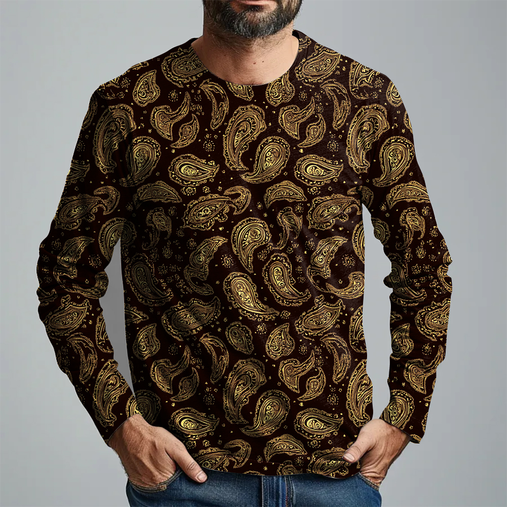 TomsloverPrint Pullover Long Sleeve Casual Tee