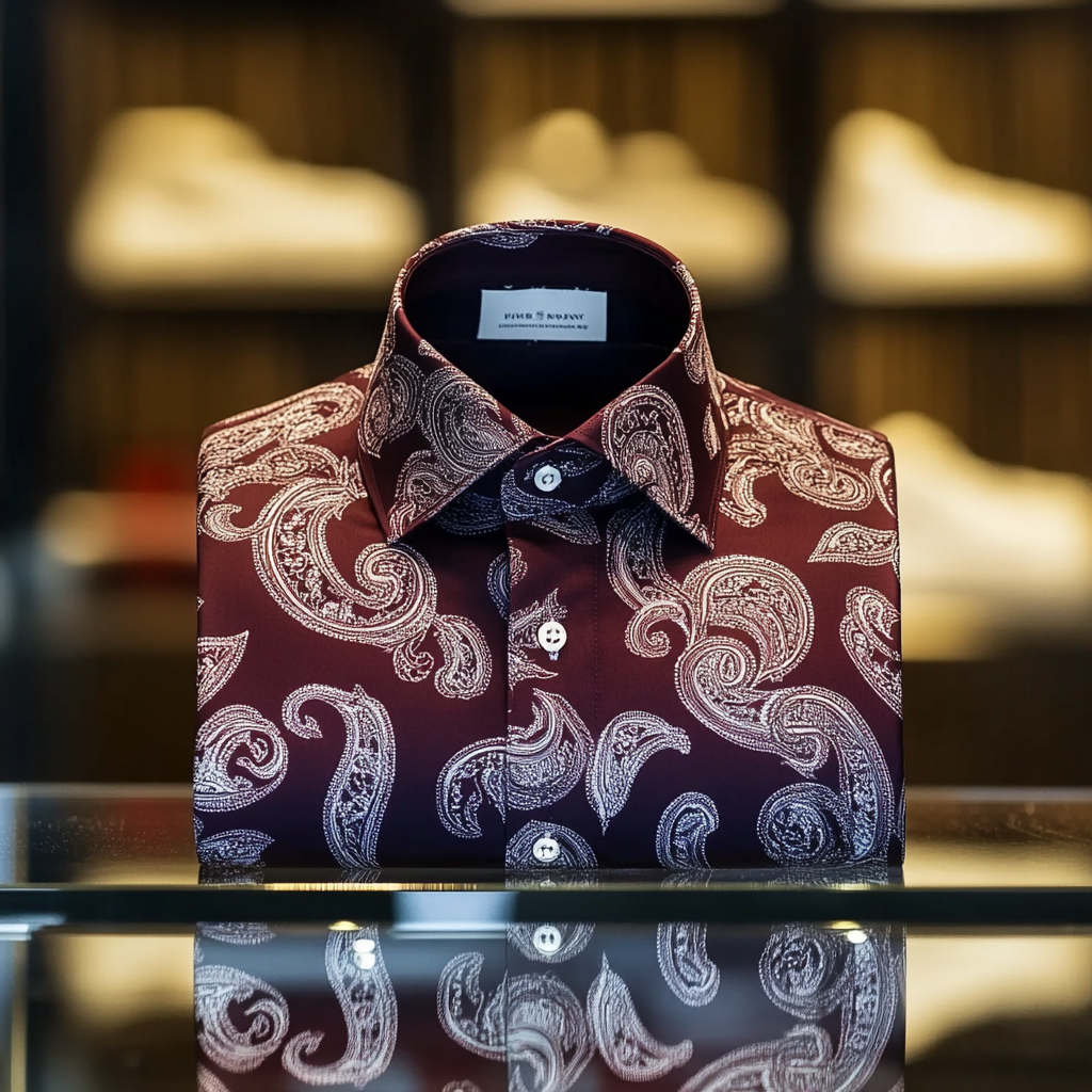 Men's Paisley print long sleeve shirt