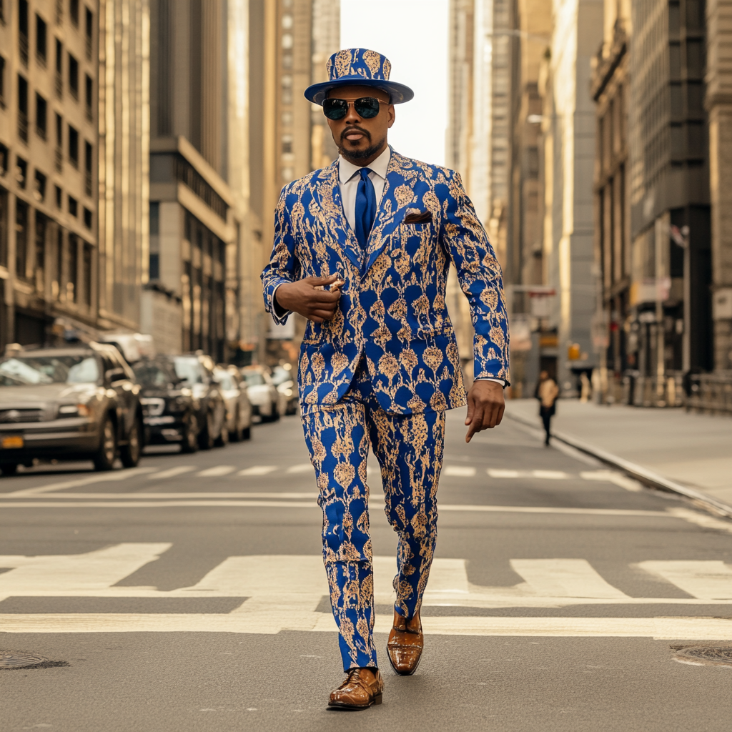 Men's single breasted regular fit suit blazer trousers set