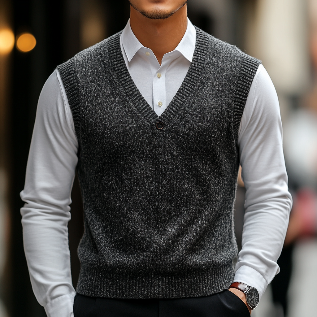 Gentleman's business high quality  wool knitted vest