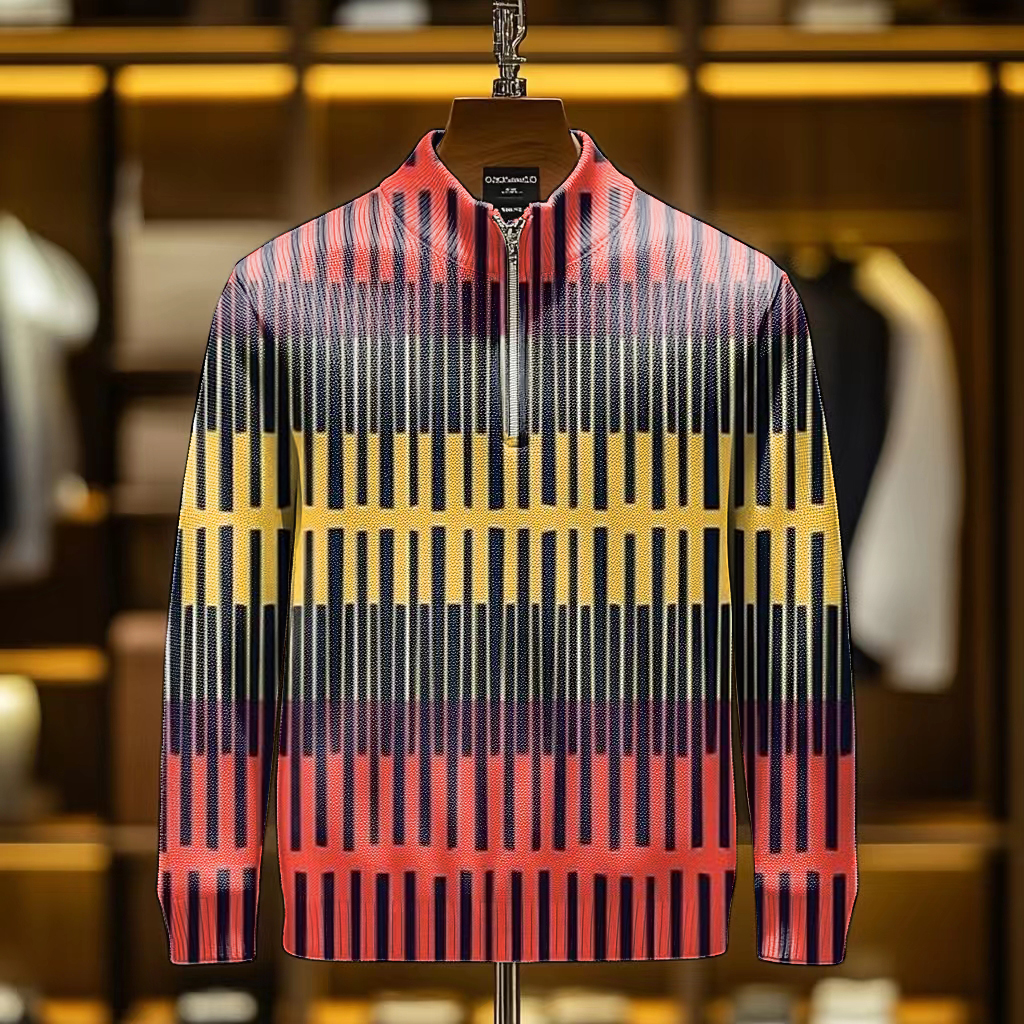 Men's casual half-zip polo shirt