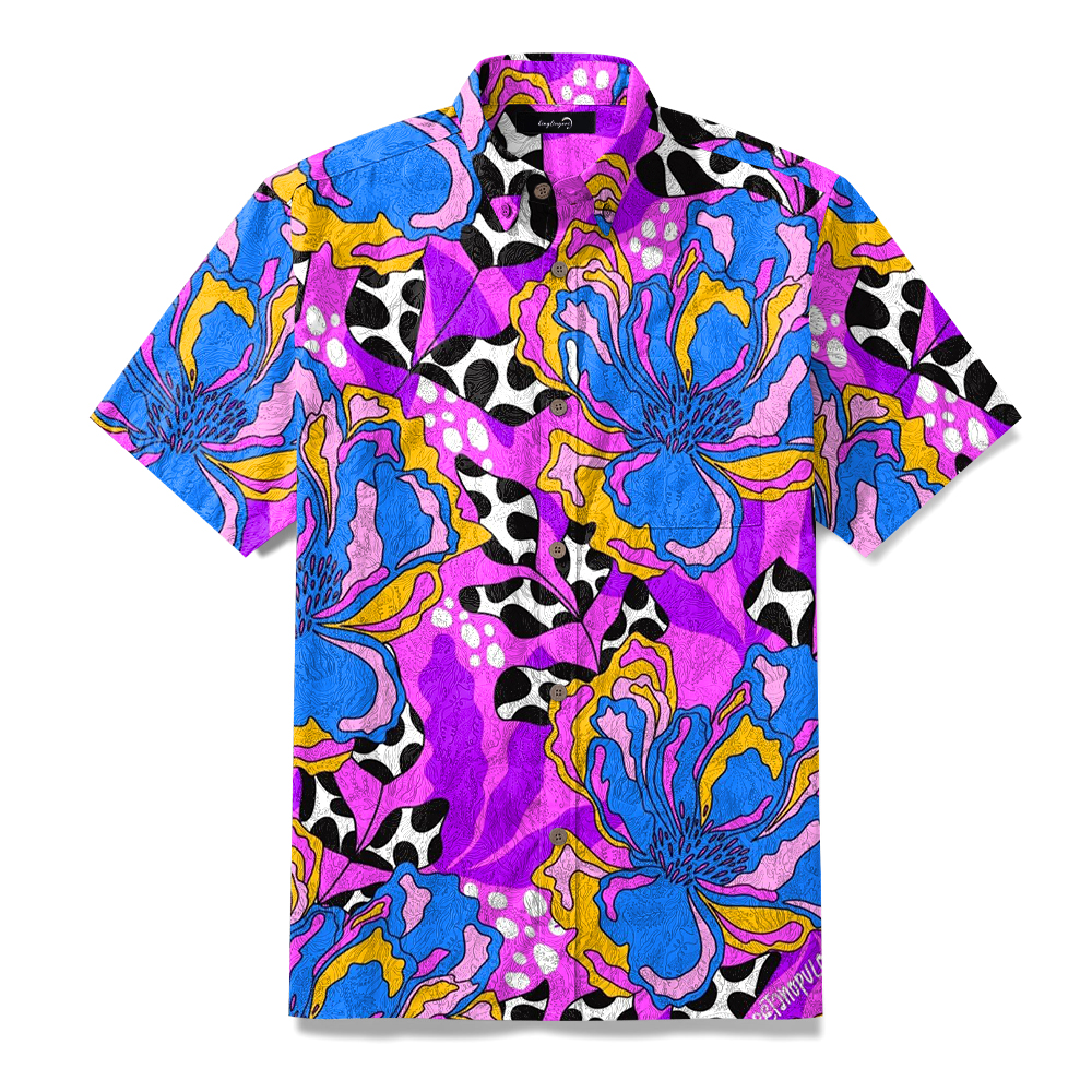 2025 unique colorful hawaiian printed aloha shirt