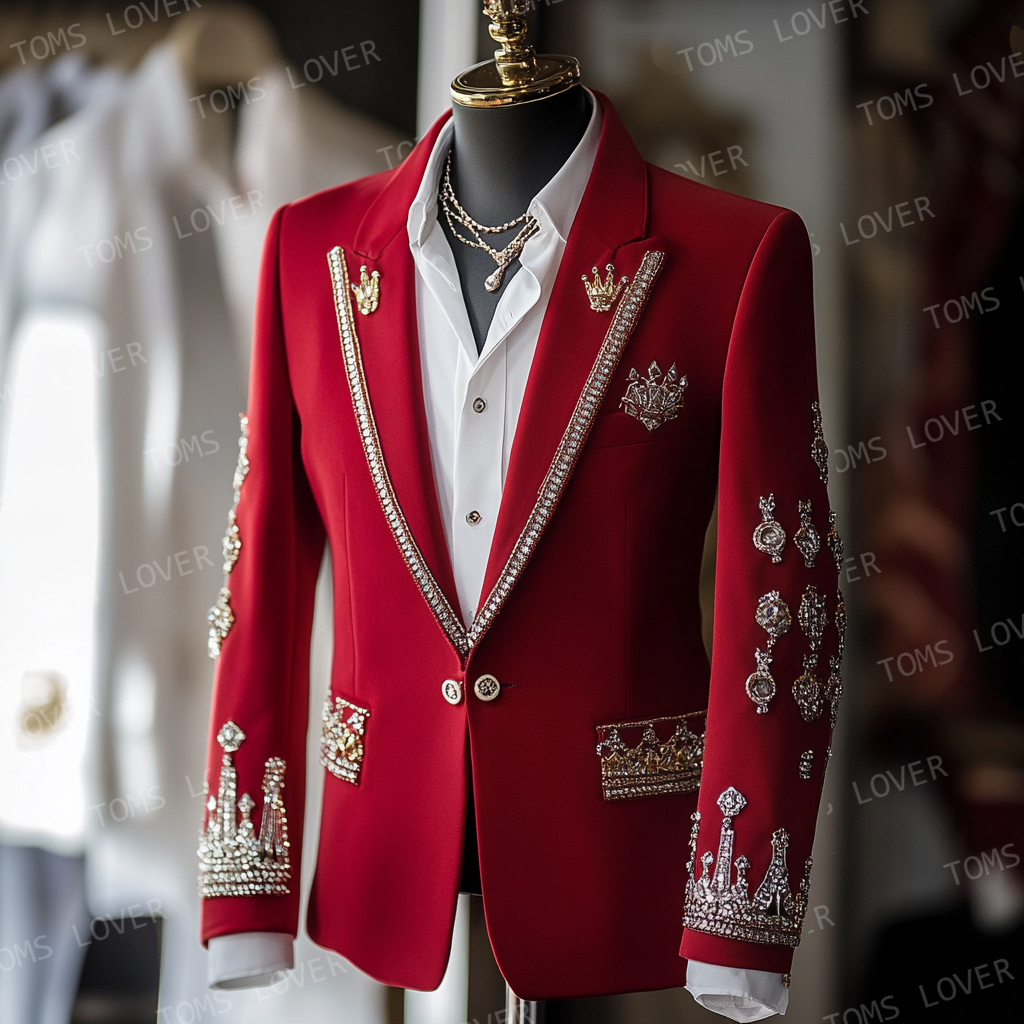 Luxury Blazer Single Button Wedding Social Casual Suit