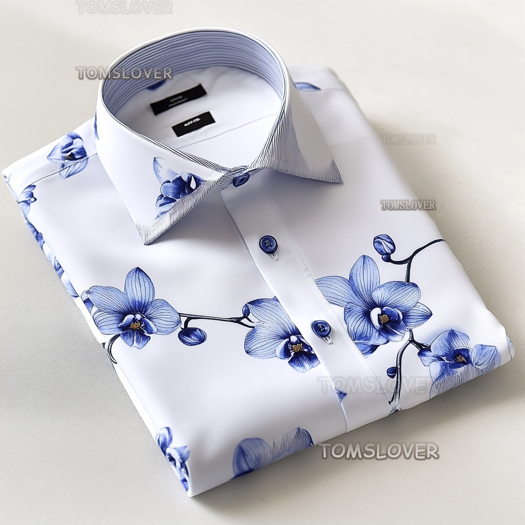 Spring floral design men's shirt