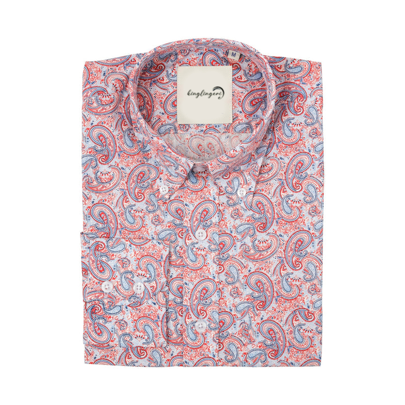 TomsloverFloral Shirt Men's Casual Regular Long Sleeve