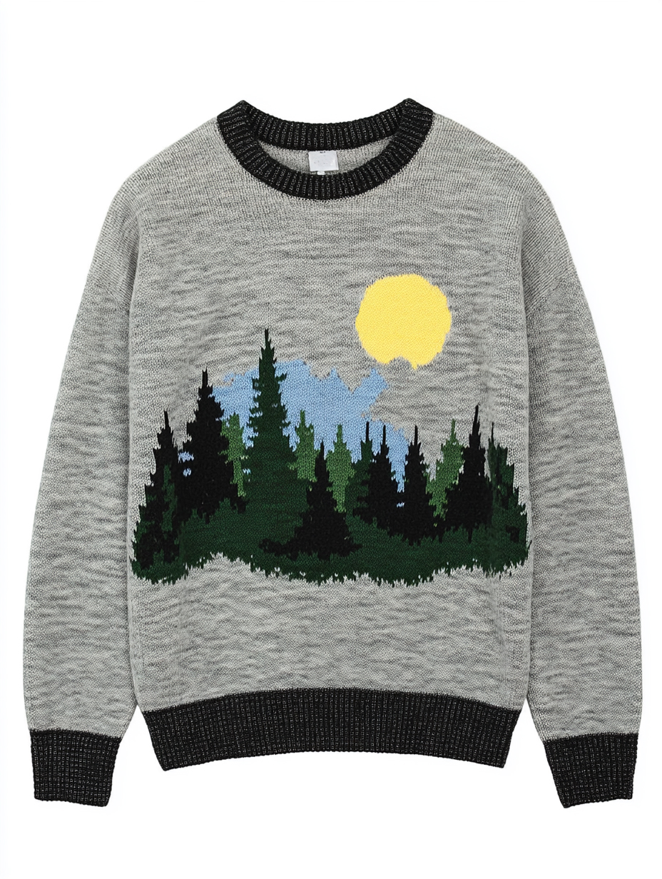 Men's warm soft comfortable round neck pullover sweater