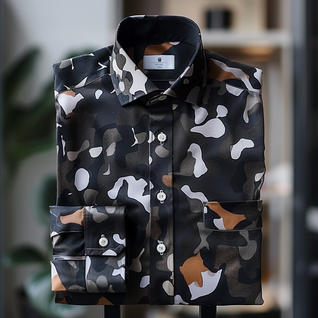 Exquisite Prints Men's Business Casual Printed Shirt