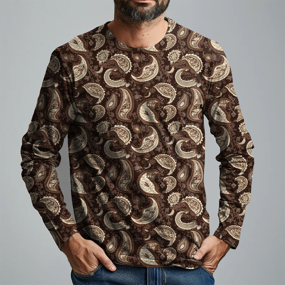 TomsloverPrint Pullover Long Sleeve Casual Tee